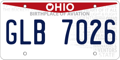 OH license plate GLB7026