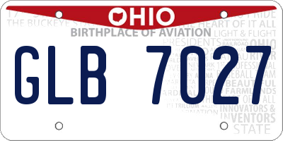 OH license plate GLB7027