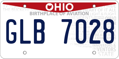 OH license plate GLB7028