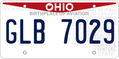 OH license plate GLB7029
