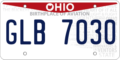 OH license plate GLB7030