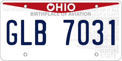 OH license plate GLB7031