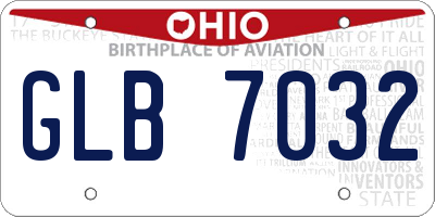 OH license plate GLB7032