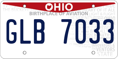 OH license plate GLB7033