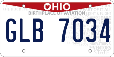 OH license plate GLB7034