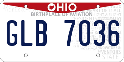 OH license plate GLB7036