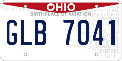 OH license plate GLB7041