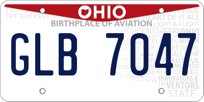 OH license plate GLB7047