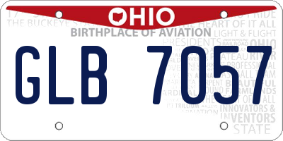 OH license plate GLB7057