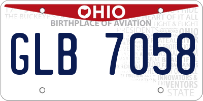 OH license plate GLB7058