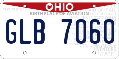 OH license plate GLB7060