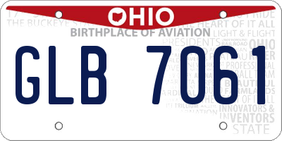 OH license plate GLB7061