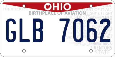 OH license plate GLB7062
