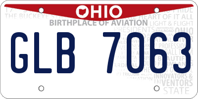 OH license plate GLB7063