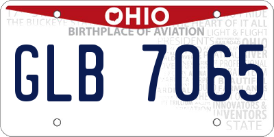 OH license plate GLB7065