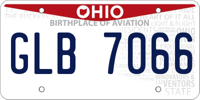 OH license plate GLB7066