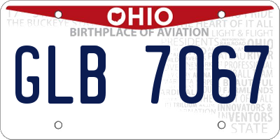 OH license plate GLB7067