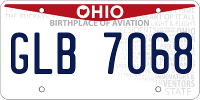 OH license plate GLB7068