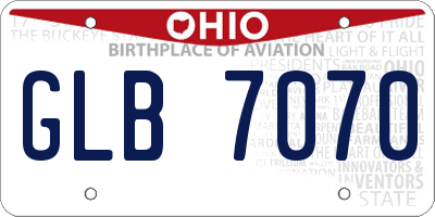 OH license plate GLB7070