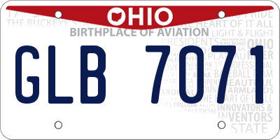 OH license plate GLB7071