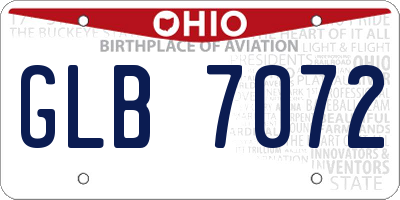 OH license plate GLB7072