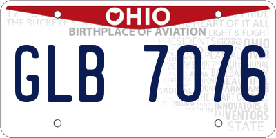OH license plate GLB7076