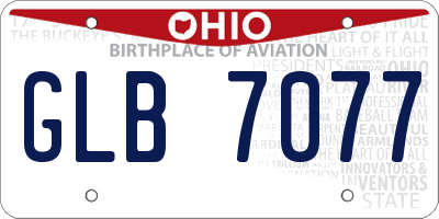 OH license plate GLB7077