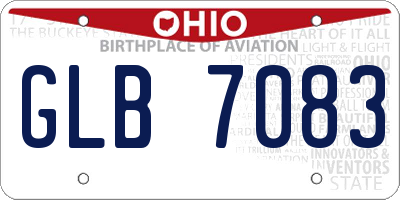 OH license plate GLB7083