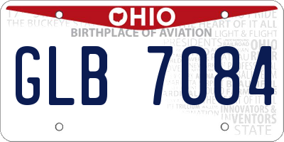 OH license plate GLB7084
