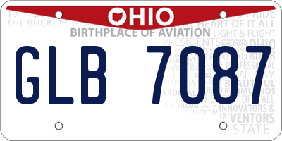 OH license plate GLB7087