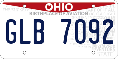 OH license plate GLB7092