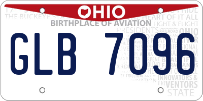 OH license plate GLB7096