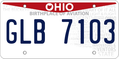 OH license plate GLB7103