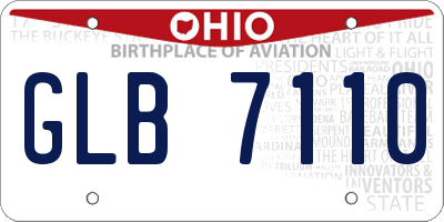 OH license plate GLB7110