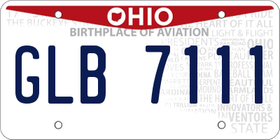 OH license plate GLB7111