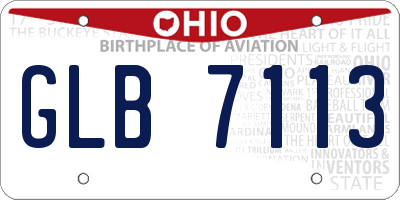 OH license plate GLB7113