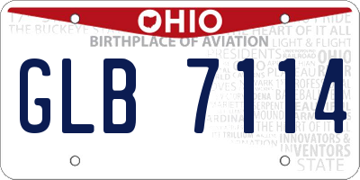 OH license plate GLB7114