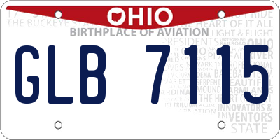 OH license plate GLB7115