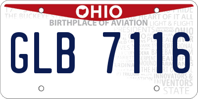 OH license plate GLB7116