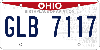 OH license plate GLB7117