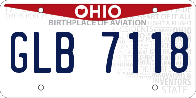 OH license plate GLB7118