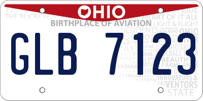 OH license plate GLB7123