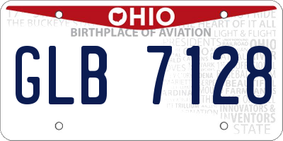 OH license plate GLB7128