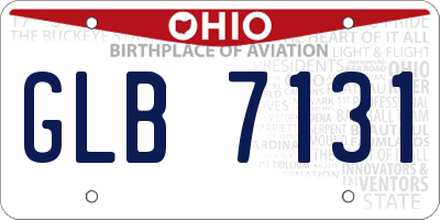 OH license plate GLB7131