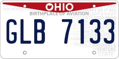 OH license plate GLB7133