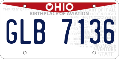 OH license plate GLB7136