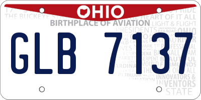 OH license plate GLB7137