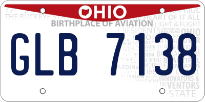 OH license plate GLB7138