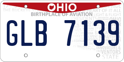 OH license plate GLB7139