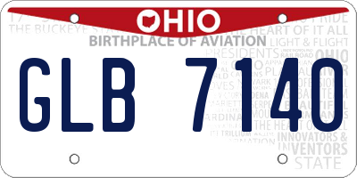 OH license plate GLB7140